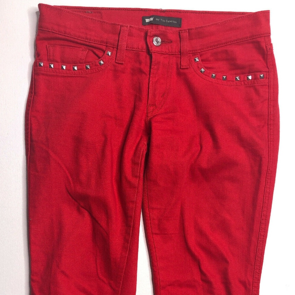 LEVI'S 524 Womens Size 7M Too Superlow Red Jeans